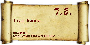 Ticz Bence névjegykártya
